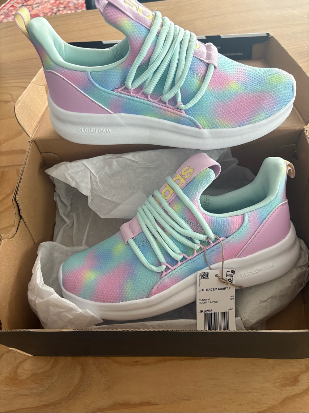 adidas lite racer adapt shoes girls size 5